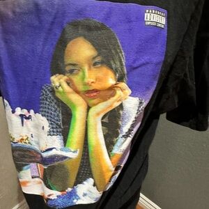 Black Graphic Tee with Artistic Print